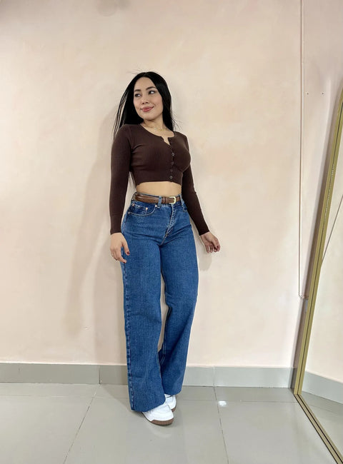 JEAN WIDE LEG RIGIDO