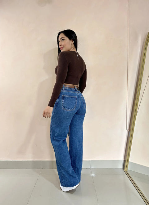 JEAN WIDE LEG RIGIDO